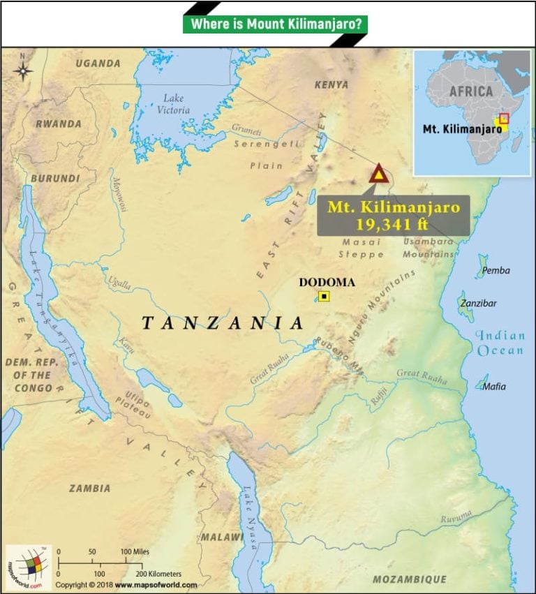 Where Is Mount Kilimanjaro Mount Kilimanjaro On The Map