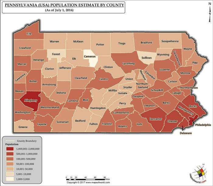 What Is The Population Of Pennsylvania Answers   Pennsylvania Map Population By County 700x613 