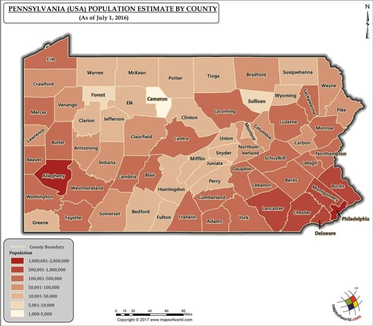 Pennsylvania State Population 2024 By County Brook Collete