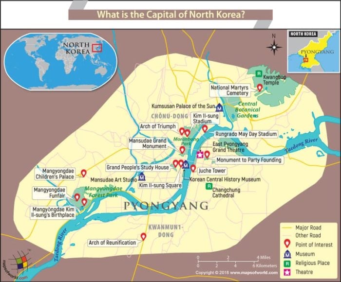 Map of P’yŏngyang, the capital of North Korea