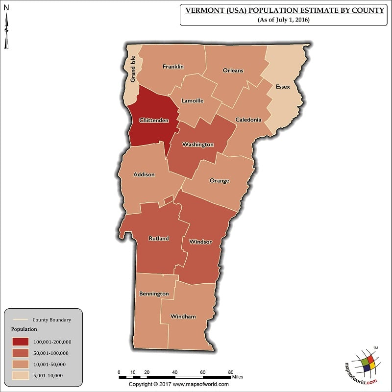 Vermont Population Map