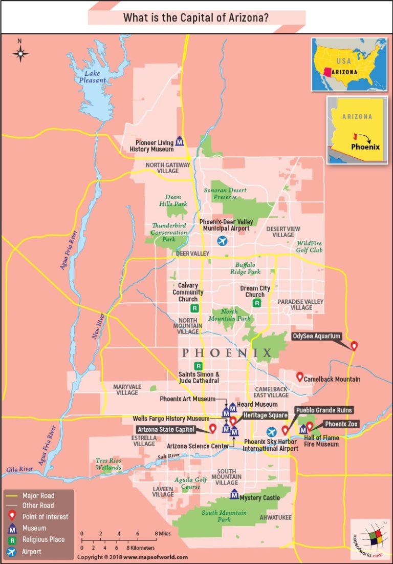 Map Phoenix City Capital Of Arizona 768x1101 