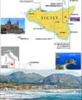 Map of Sicily highlighting point of interests