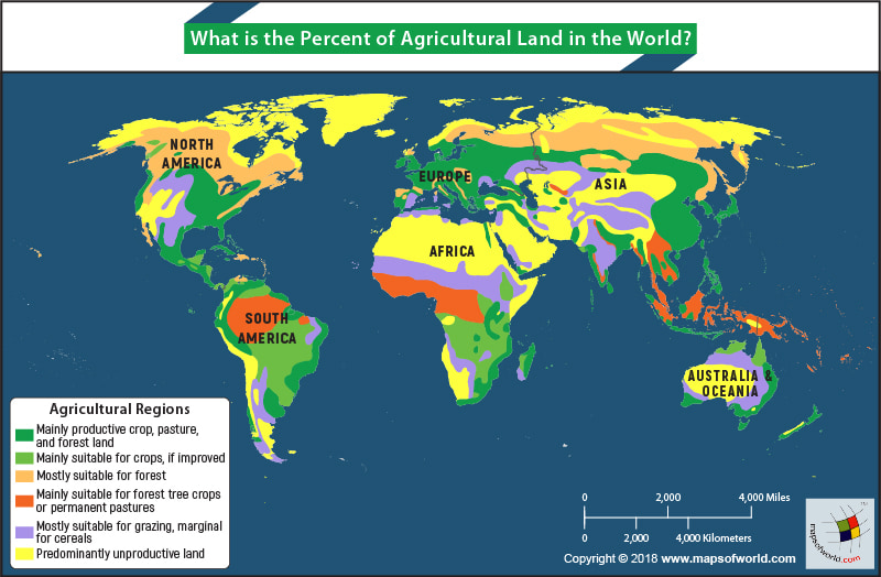 World Map Agricultural Land 