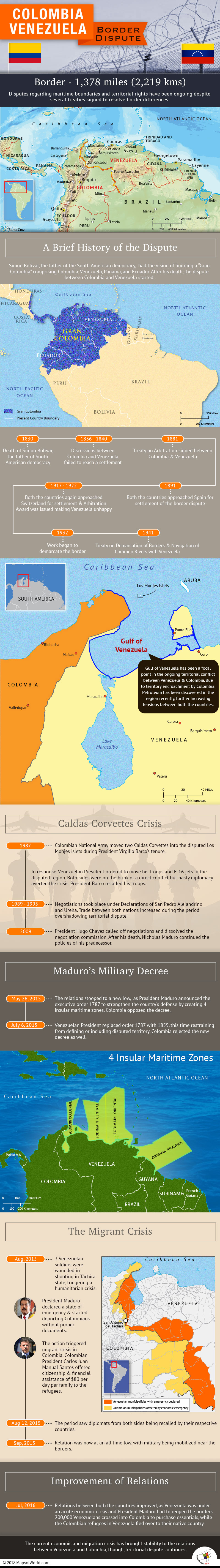 Infographic describing Colombia-Venezuela Border Dispute