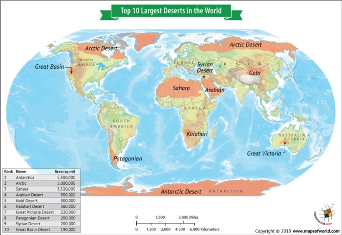 What are the Top 10 Largest Deserts in the World Answers