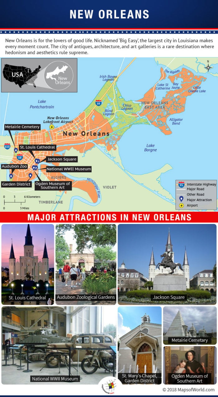 Infographic Depicting New Orleans Tourist Attractions Answers