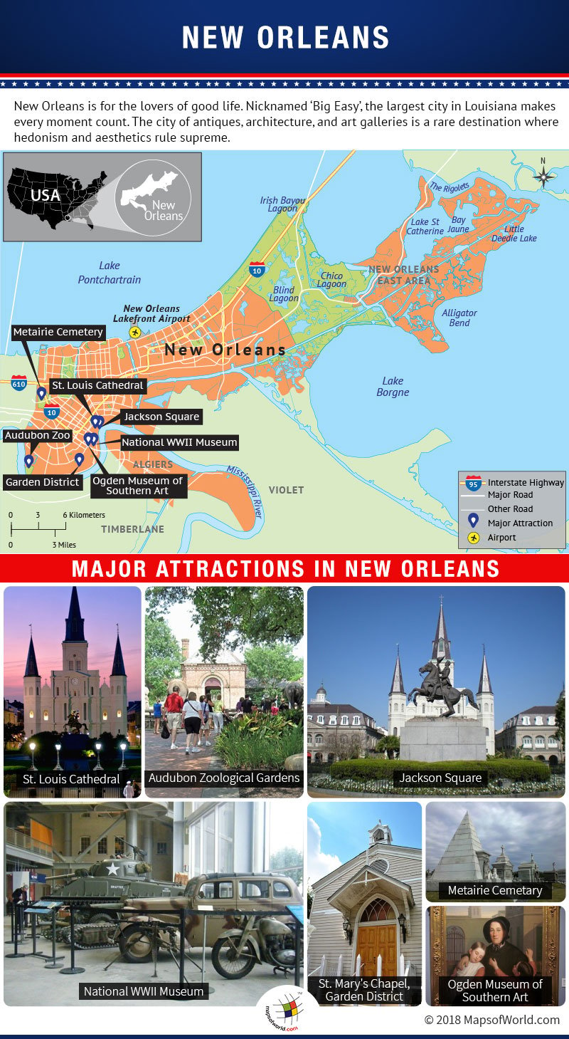 Infographic Depicting New Orleans Tourist Attractions