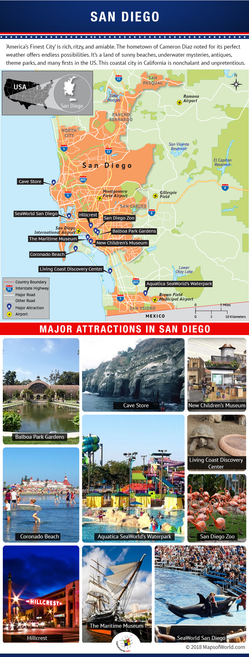 San Diego Tourist Attractions Map