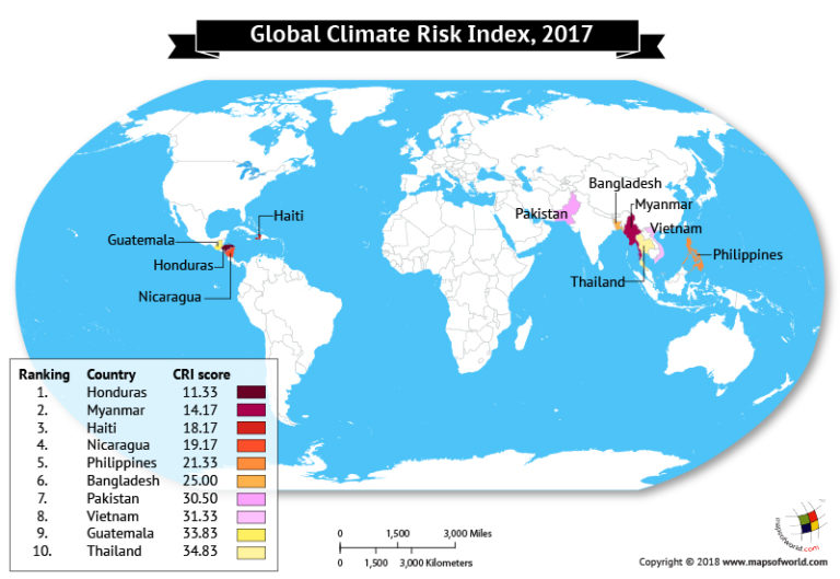 What are the top ten countries most affected by global climatic ...