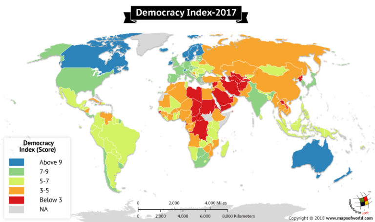 Democracy Index What Countries Are Democratically Strong Answers   World Map Democracy Index 768x454 