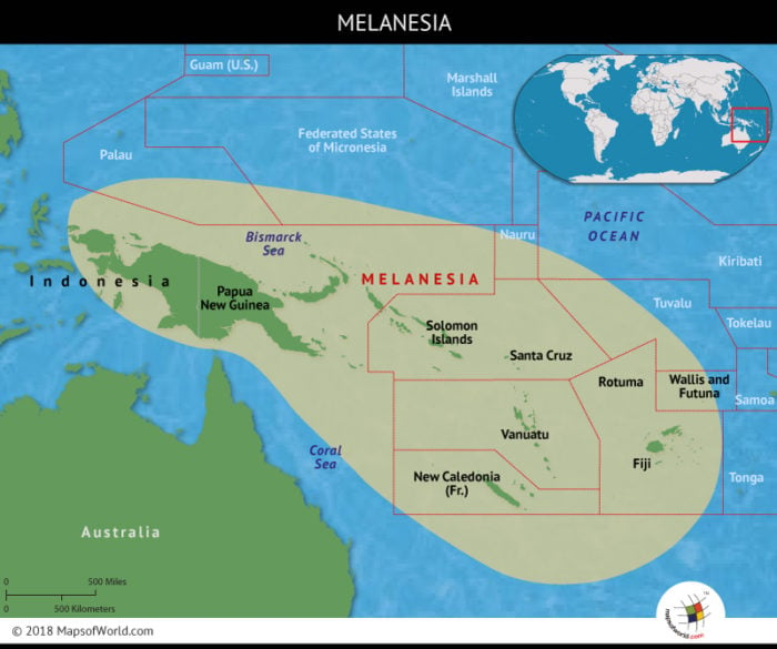 Melanesia comprises 2,000 islands