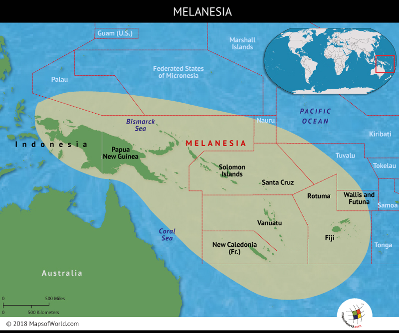 Melanesia World Map