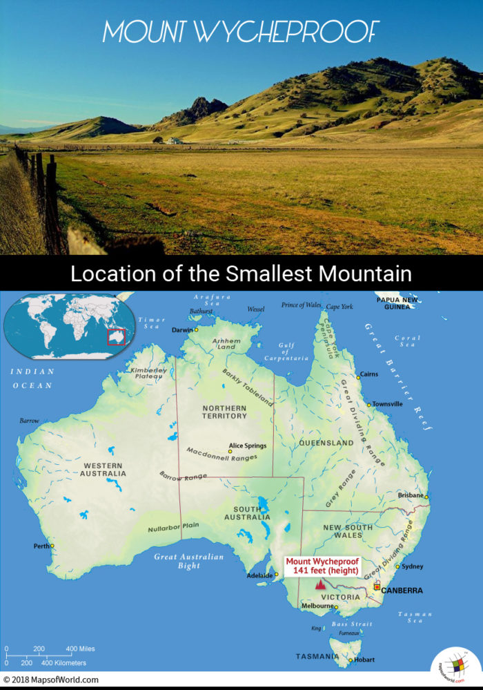 Map depicting smallest mountain on earth