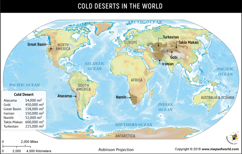 Great Basin Desert World Map   World Map Cold Deserts 