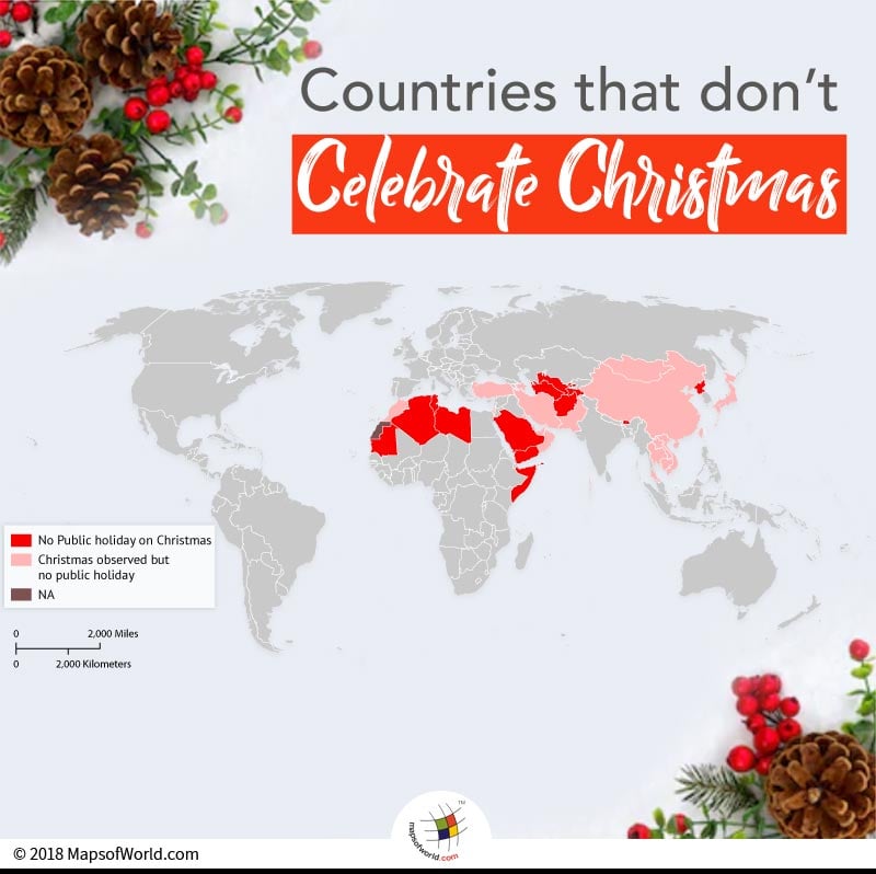 Countries Where December 25 is Not a Public Holiday