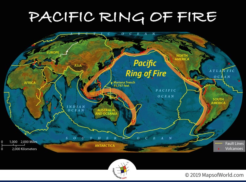 Map Highlighting The Pacific Ring of Fire Map Highlighting The Pacific Ring of Fire