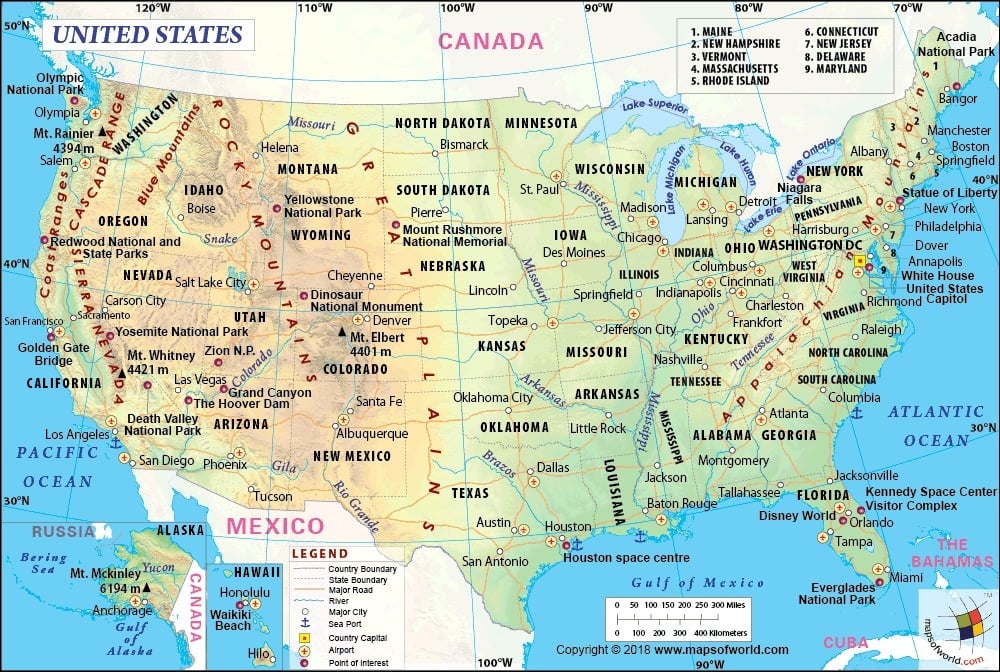 world map of the united states Usa Map Map Of The United States Of America world map of the united states