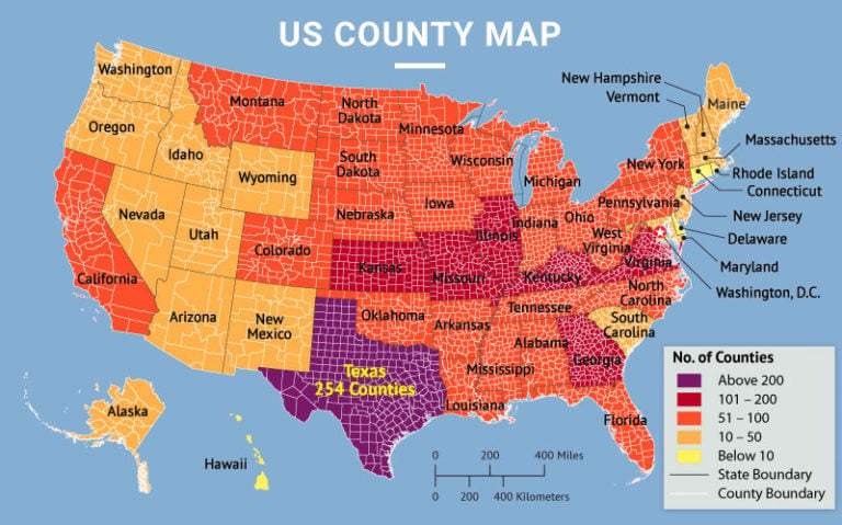 Map Of Us Counties With Names - United States Map