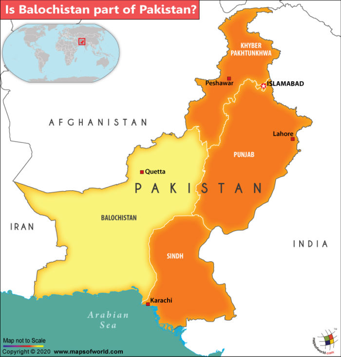 Map of Pakistan with Balochistan