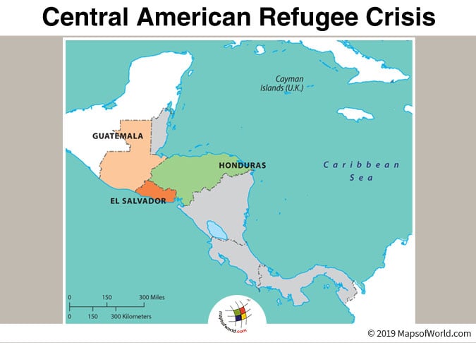 Map Highlighting The Countries Affected by Central American Refugee Crisis