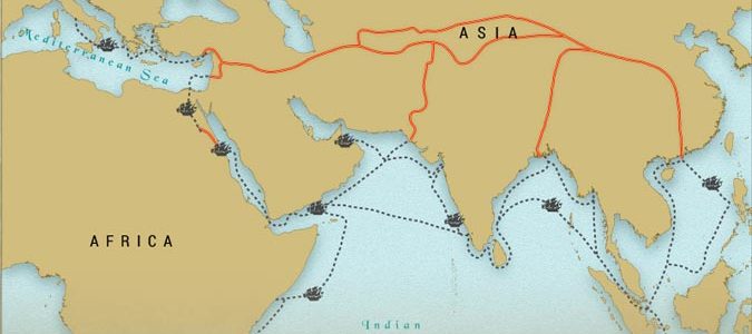The Routes of Silk Road consisted of Thoroughfares, Markets, and Trading Posts.