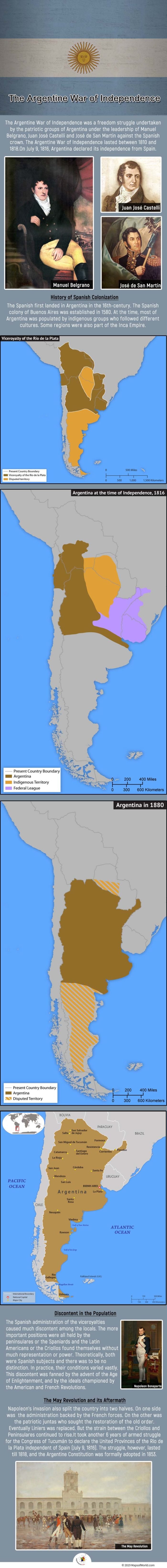 he Argentine War of Independence lasted between 1810 and 1818