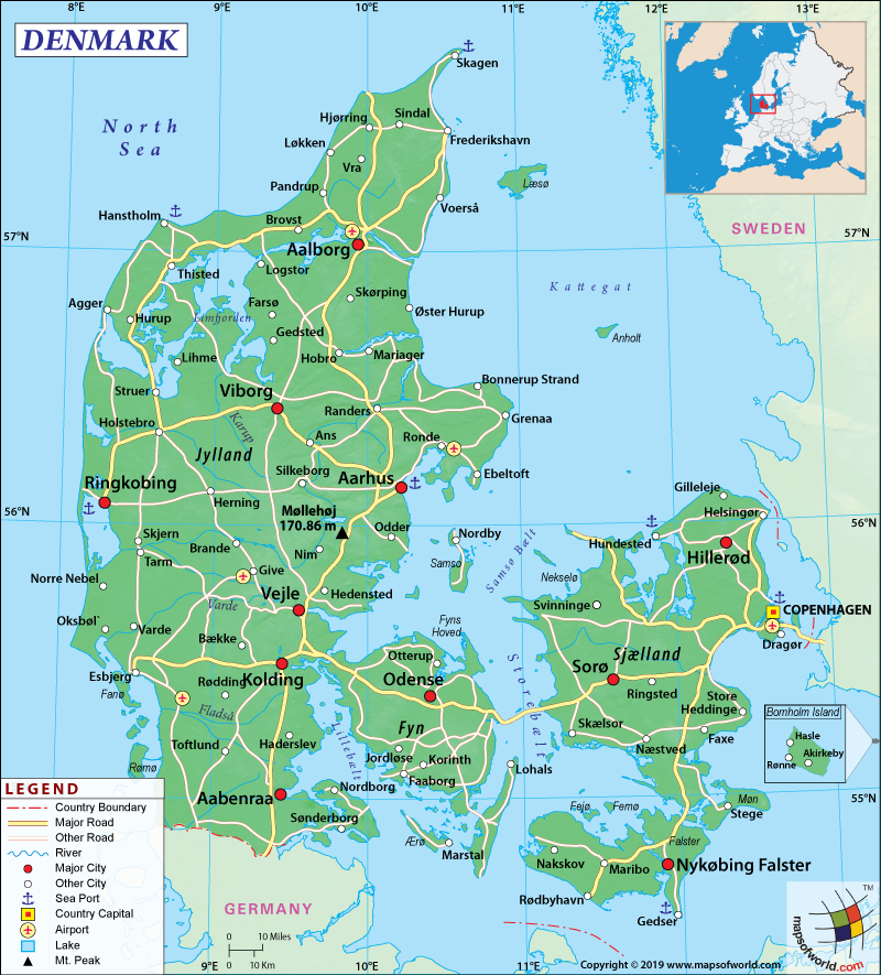 Detailed Map Of Denmark 2856