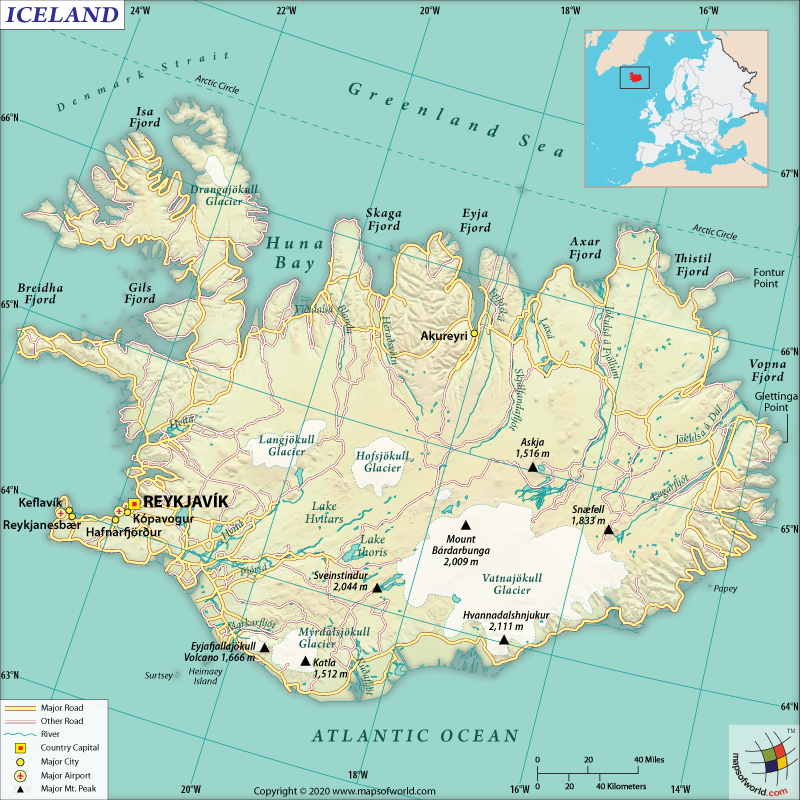 Map of Iceland