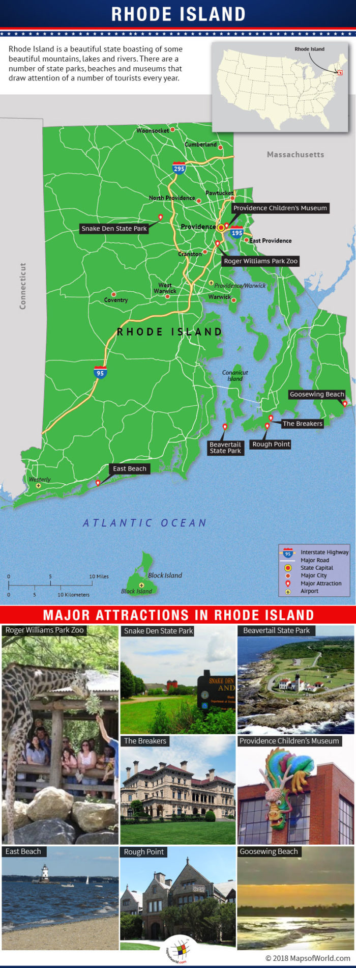 Infographic Depicting Rhode Island Tourist Attractions