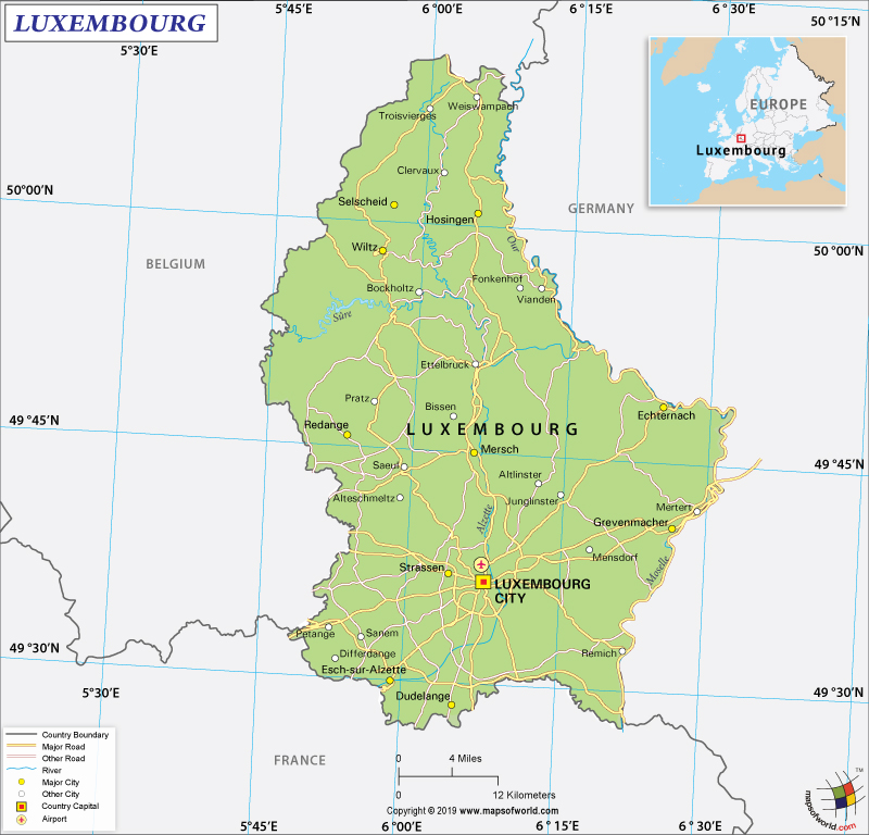 Map of Luxembourg