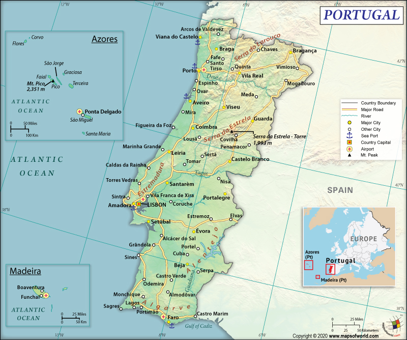 Portugal Maps & Facts  Portugal map, Portugal, Portugal facts