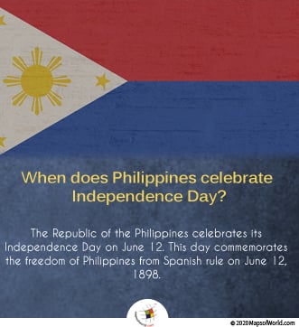 Philippines Celebrate Independence Day On June 12 Answers
