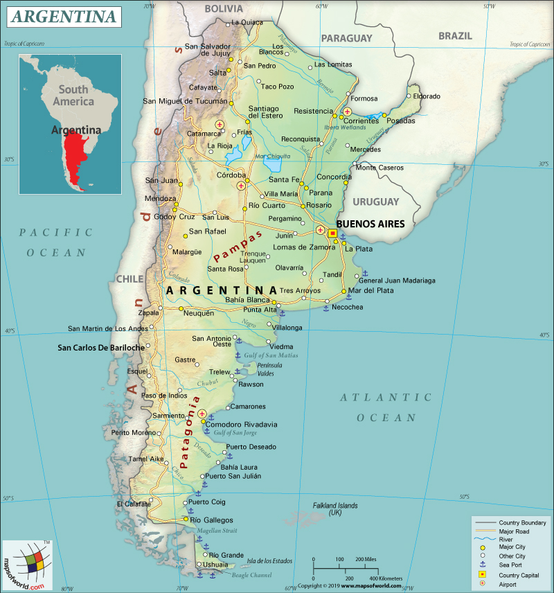 Where Is Argentina On The Map What Are The Key Facts Of Argentina? - Answers