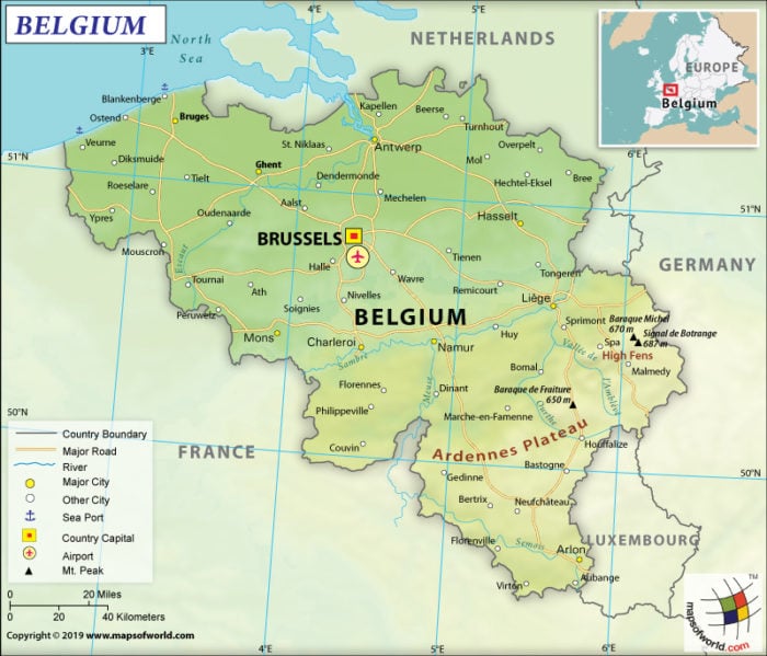 Image Depicting Map of Belgium