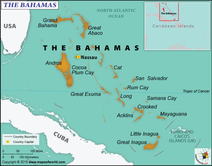 Map Of The Bahamas 700x549 