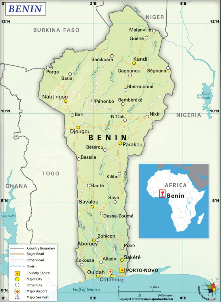 What Are The Key Facts Of Benin Benin Facts Answers   Map Of Benin 768x1050 