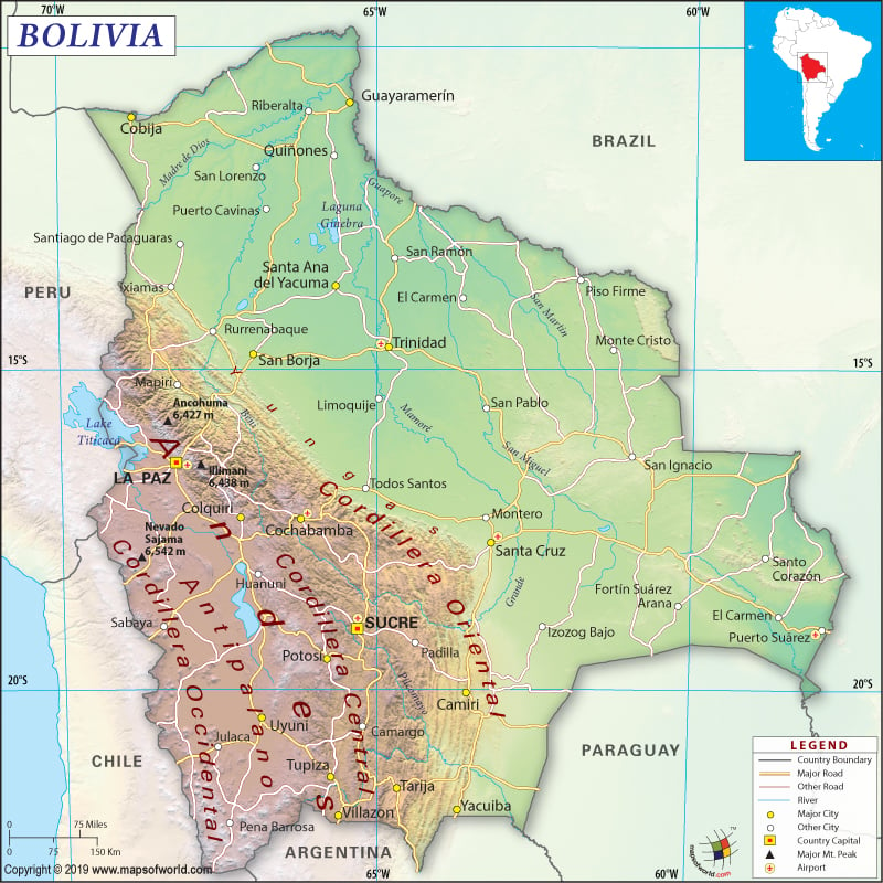 Physical Map Of Bolivia What Are The Key Facts Of Bolivia? | Bolivia Facts - Answers