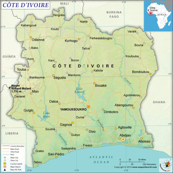 Official Nam of Côte d'Ivoire is Republic of Côte d'Ivoire