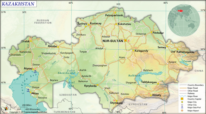 Map of Kazakhstan