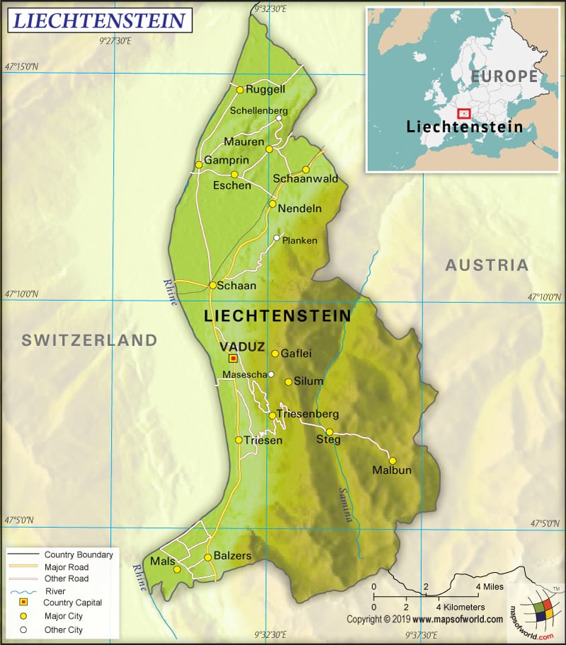 Principality of Liechtenstein Map