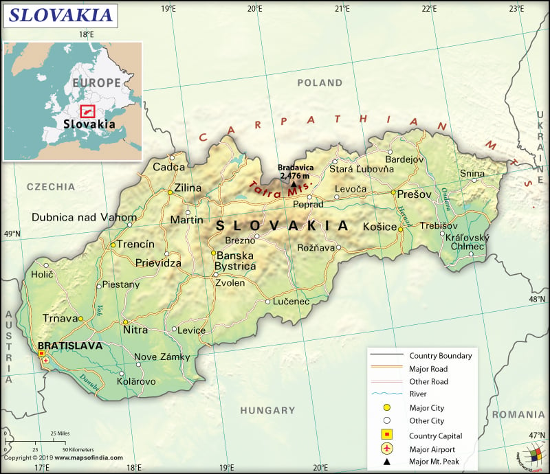 Map of Slovak Republic