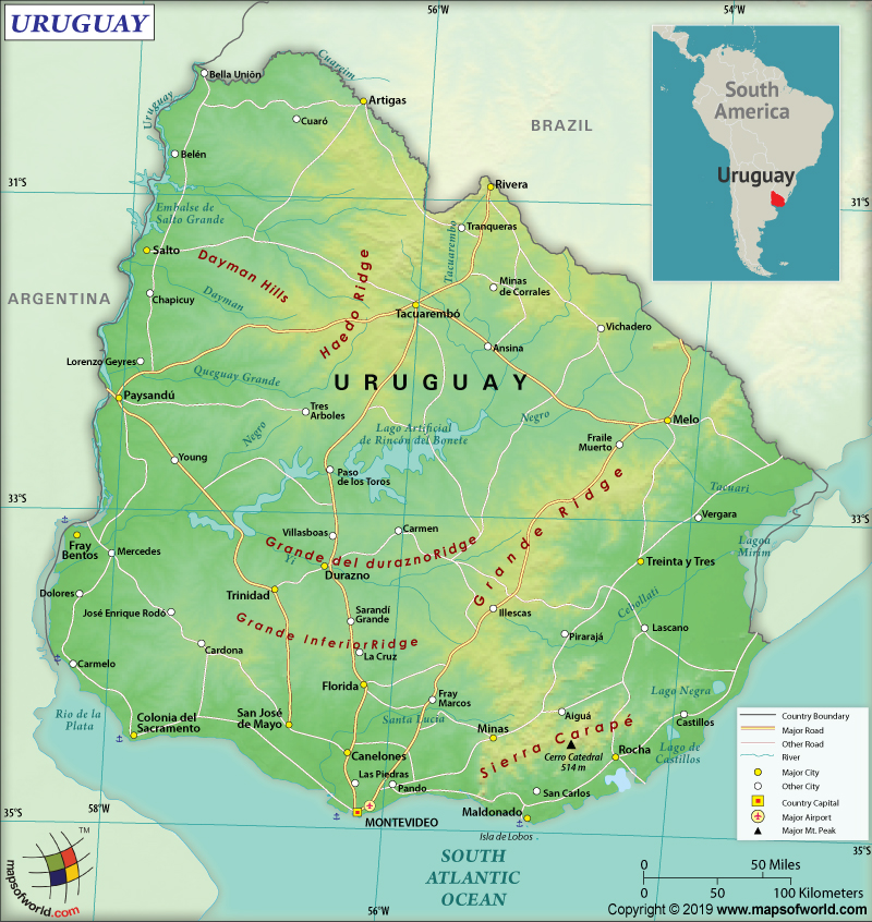 Map of Oriental Republic of Uruguay