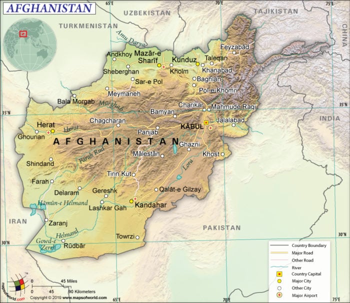 Map of Islamic Republic of Afghanistan
