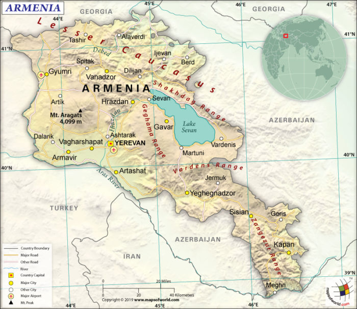 Map of Republic of Armenia