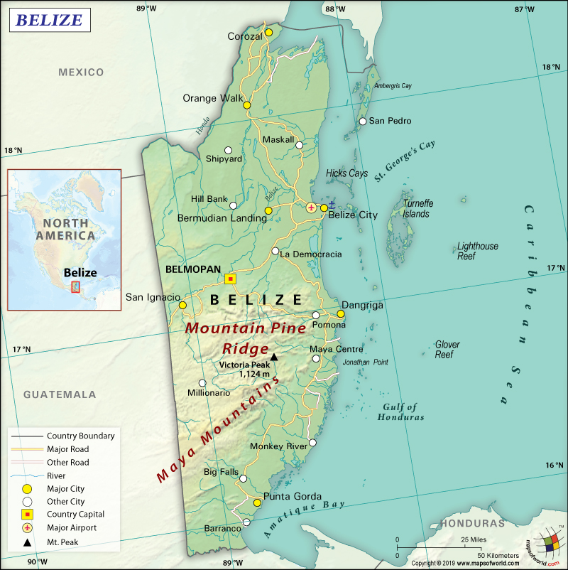 Show Me The Map Of Belize Belize On World Map | What Are The Key Facts Of Belize? | Belize Facts