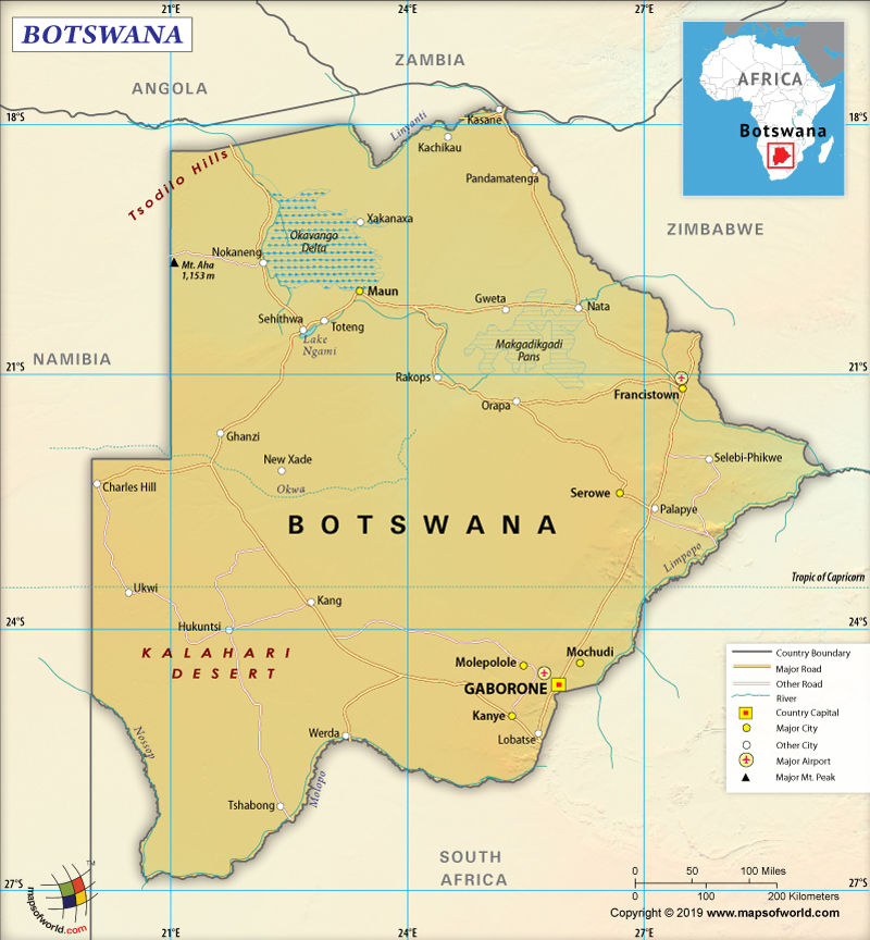 Botswana Map - Answers