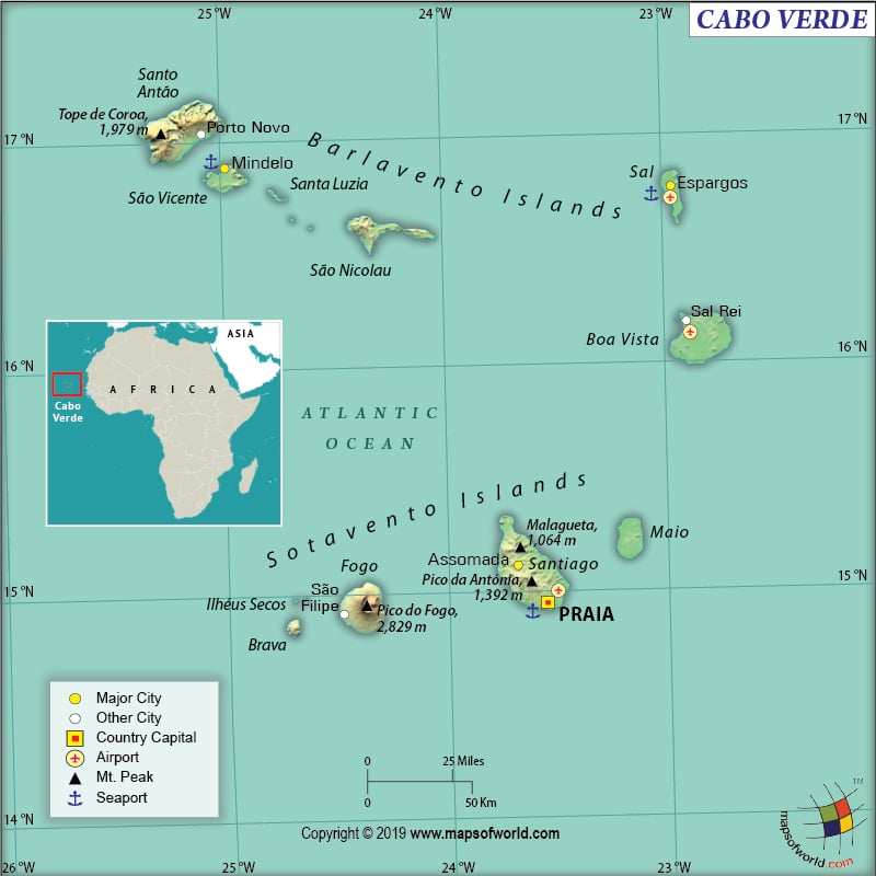 Map of Republic of Cabo Verde