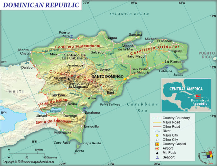 Map of Dominican Republic, A Caribbean Nation