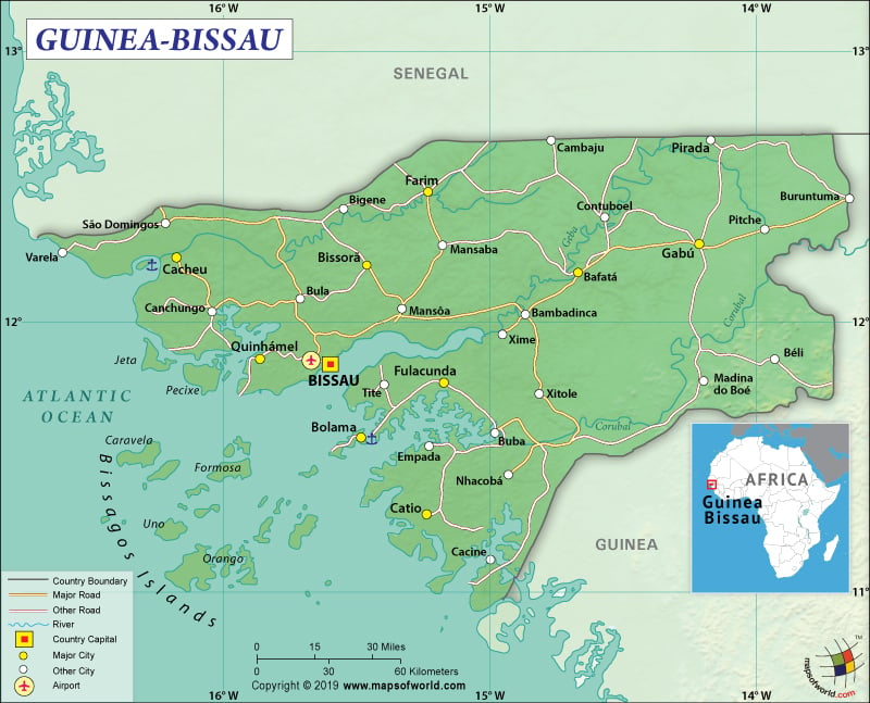 Map of Republic of Guinea-Bissau